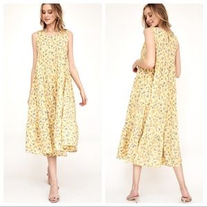 Floral print ruffle tiered maxi dress